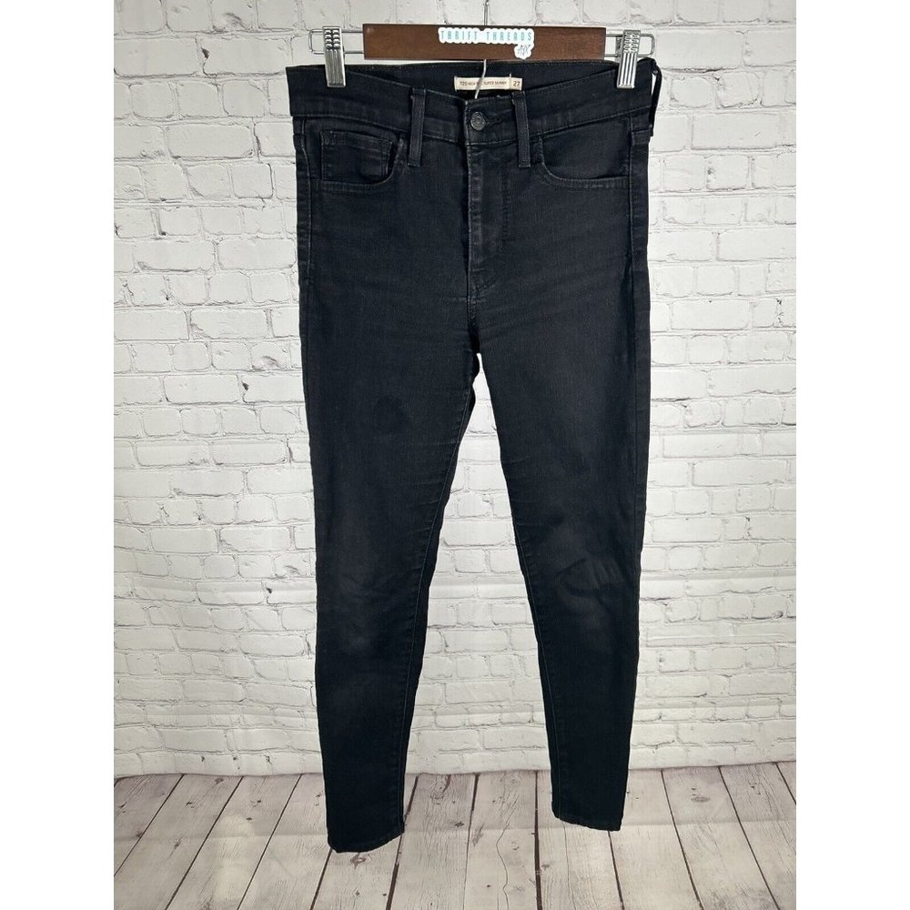 Levi's 720 High Rise Super Skinny Black Stretch Denim Jeans Women’s 27 (27 x 27)